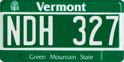 VT license plate NDH327