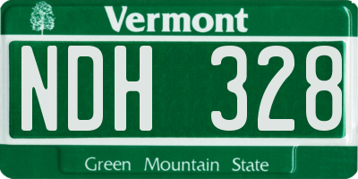 VT license plate NDH328