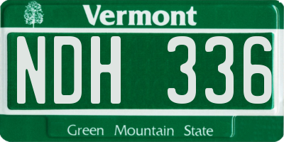 VT license plate NDH336