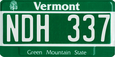 VT license plate NDH337