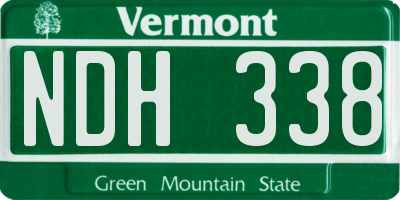 VT license plate NDH338