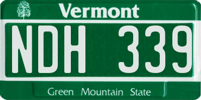 VT license plate NDH339