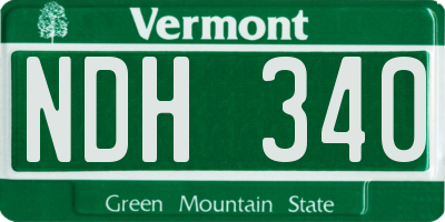 VT license plate NDH340