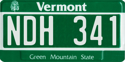 VT license plate NDH341
