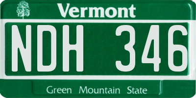 VT license plate NDH346