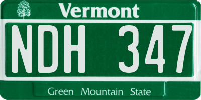 VT license plate NDH347