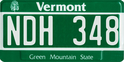 VT license plate NDH348