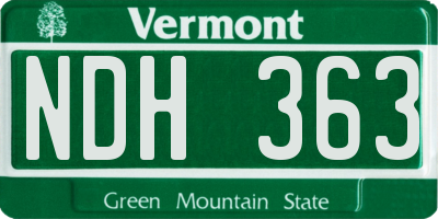 VT license plate NDH363