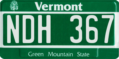 VT license plate NDH367