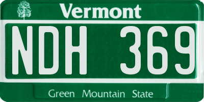 VT license plate NDH369