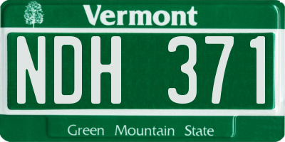 VT license plate NDH371