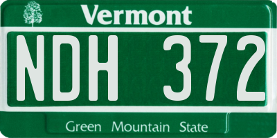 VT license plate NDH372