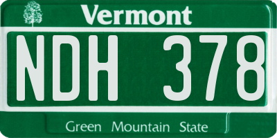 VT license plate NDH378