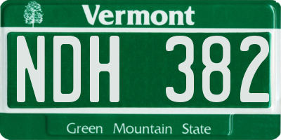 VT license plate NDH382