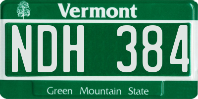 VT license plate NDH384