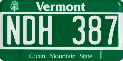 VT license plate NDH387