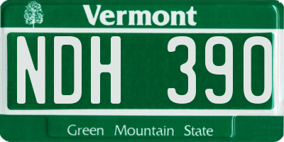 VT license plate NDH390