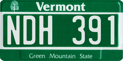 VT license plate NDH391