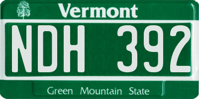 VT license plate NDH392