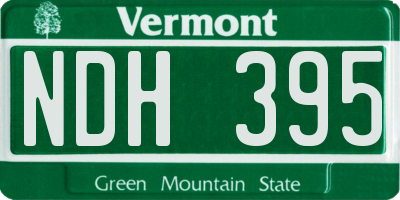 VT license plate NDH395