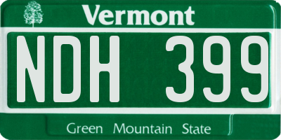 VT license plate NDH399