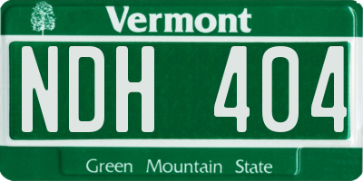 VT license plate NDH404