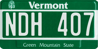 VT license plate NDH407