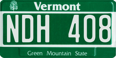 VT license plate NDH408