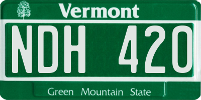 VT license plate NDH420