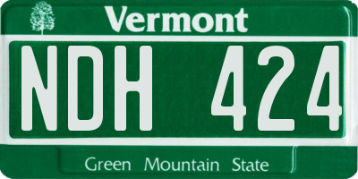 VT license plate NDH424