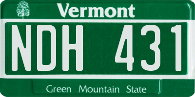 VT license plate NDH431