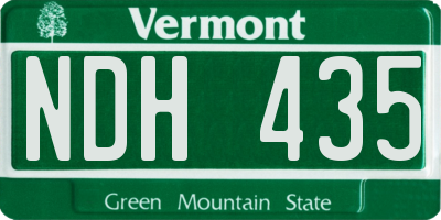 VT license plate NDH435