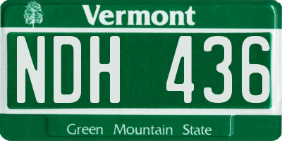 VT license plate NDH436