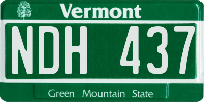 VT license plate NDH437