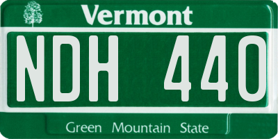 VT license plate NDH440