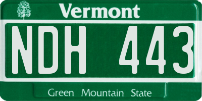 VT license plate NDH443