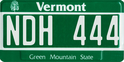 VT license plate NDH444
