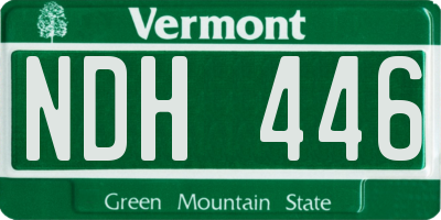 VT license plate NDH446