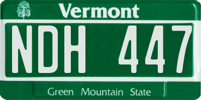 VT license plate NDH447