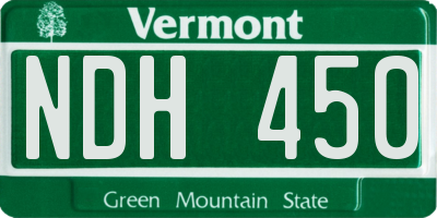 VT license plate NDH450