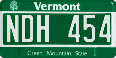 VT license plate NDH454