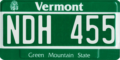 VT license plate NDH455