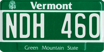 VT license plate NDH460