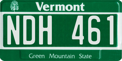 VT license plate NDH461