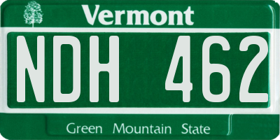 VT license plate NDH462