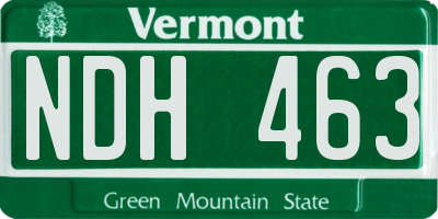 VT license plate NDH463