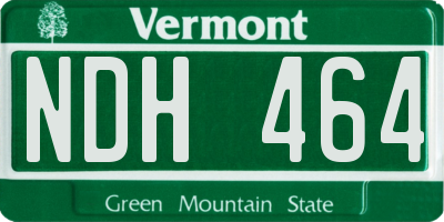 VT license plate NDH464