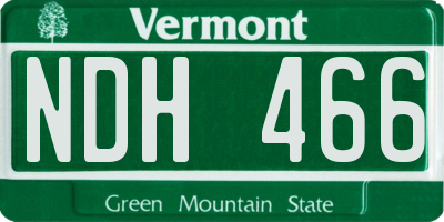 VT license plate NDH466