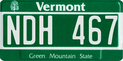 VT license plate NDH467
