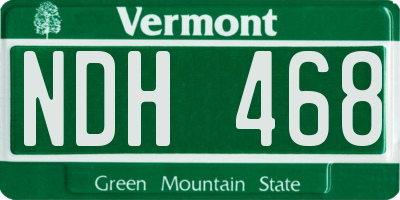 VT license plate NDH468